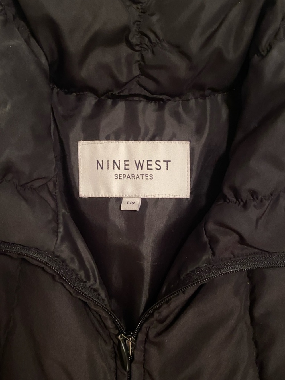Nine West Quilted Puffer Vest, Women’s Size L Black - Picture 3 of 7